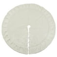 thumbnail image 2 of SARO 664.W56R 56 in. Round Noel Blanc Faux Fur Design White Holiday Christmas Tree Skirt - White, 2 of 4