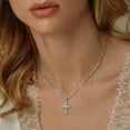 thumbnail image 2 of APSVO S925 Sterling Silver Plated Cross Necklaces for Women Cross Pendant Chain Catholic Religious Christian First Communion Birthday Easter Basket Stuffers Jewelry Gifts Adults Age Ideas, 2 of 5
