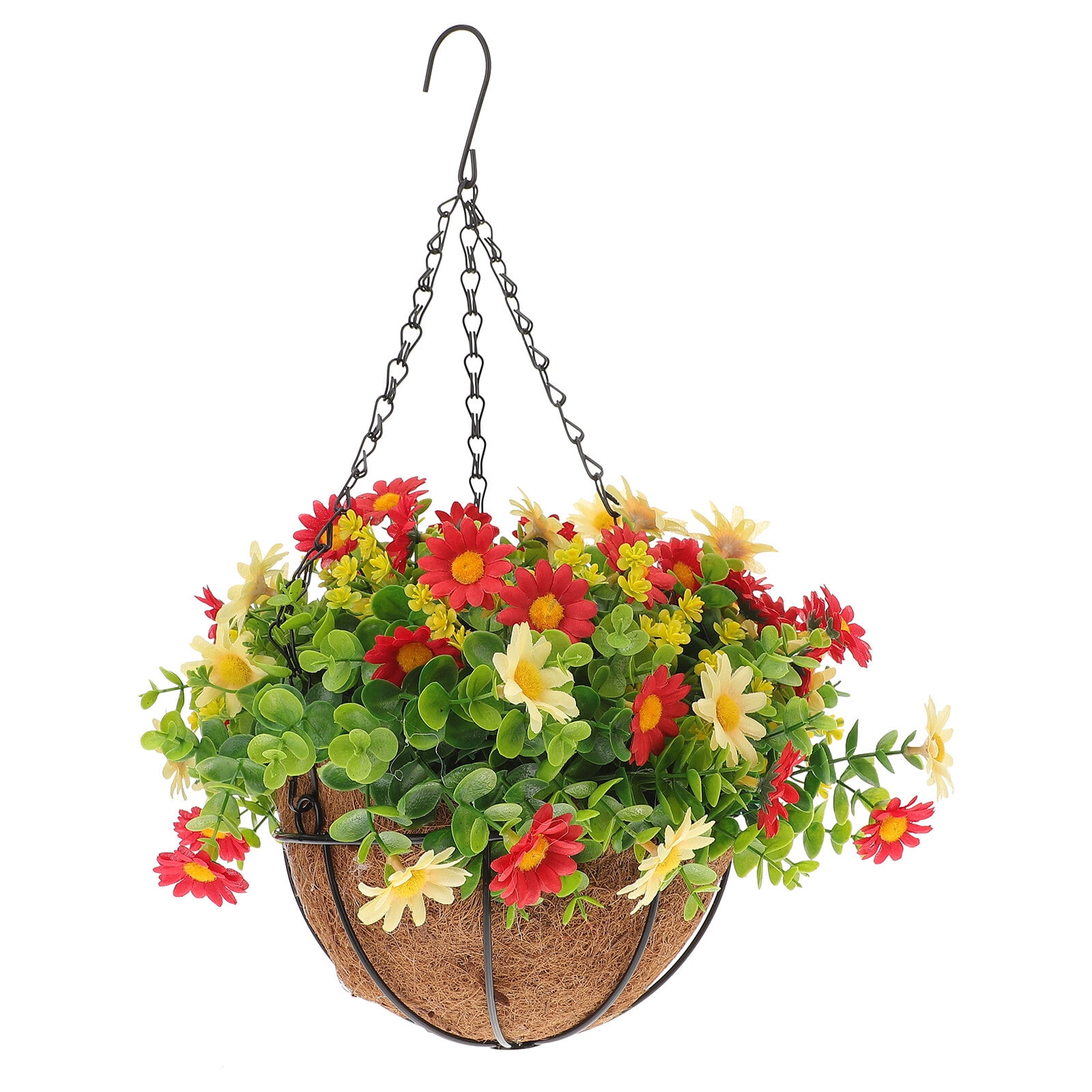 Faux Rattan Hanging Flower Basket Plant Hanging Basket Plants Flower Container