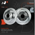 thumbnail image 4 of A-Premium 12.19 inch (309.5mm) Rear Drilled and Slotted Disc Brake Rotors + Ceramic Pads Kit Compatible with Select Acura Models - RL 2005 2006 2007 2008 2009 2010 2011 2012, 6-PC Set, 4 of 8