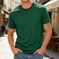 thumbnail image 2 of NinXxx Men's Summer Ice Silk Loose Stretch Breathable Cool T Shirt Dark Green XXXL, 2 of 4