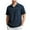 Navy, variant on Coorders Men's and Big Men's Turndown Collar Shirts Short Sleeves, Men's Knit Button-Up Shirt Pocket,Khaki,XXXL