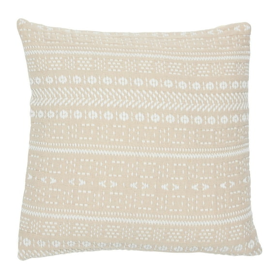 Creative Co-Op Woven Cotton Embroidered Pillow