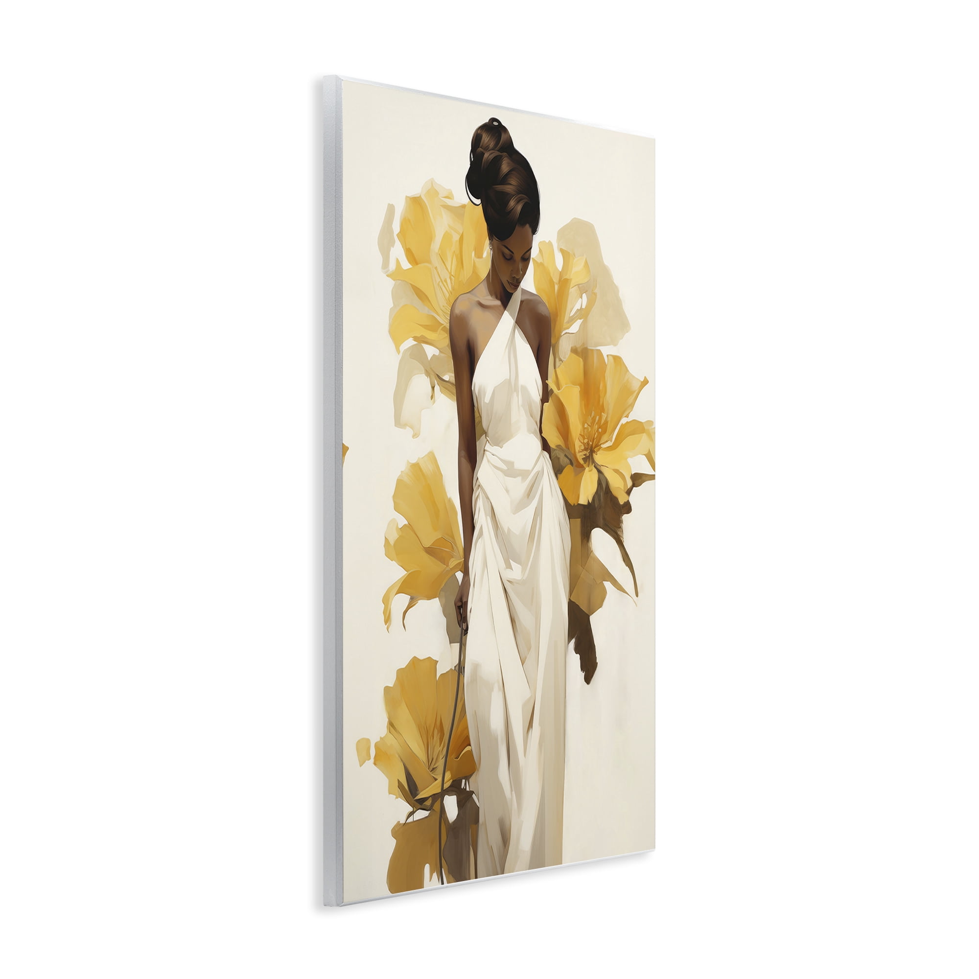 Stupell Industries Elegant Woman with Flowers People Painting Unframed Art Print Wall Art, 10 x 15