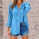 thumbnail image 2 of Chaqueta deportiva,Blusa tipo túnica de lino con cuello en V para mujer, manga larga, corte holgado y bolsillo, 100 % poliéster, ideal para uso informal en casa, sopatenor, 2 of 9