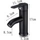 thumbnail image 2 of Grifo negro mate, grifo mezclador de cobre para lavabo de baño, grifo de agua fría y caliente mate, grifo de diseño retro elegante, grifo de palanca de un solo orificio, grifo de lavabo, 2 of 3