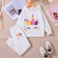 thumbnail image 2 of Kaprioy Baby Girl Fall Winter Clothes Toddler Girl Clothes Baby Girls Clothes Girls 2PCS Fall Winter Hoodie Outfits Set Print Toddler Girls Long Sleeve Top Pants Set, 2 of 7