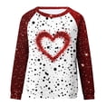 thumbnail image 4 of Penkiiy Hauts de Mode à Manches Longues pour Femmes, Col Rond Mignon, Blouse Tendance, Saint-Valentin 2025, Grande Taille, Imprimé Cœur d'Amour, TG Rouge, 4 of 5