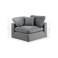 thumbnail image 3 of Meridian Furniture Comfy Grey Velvet Corner Chair, 3 of 13