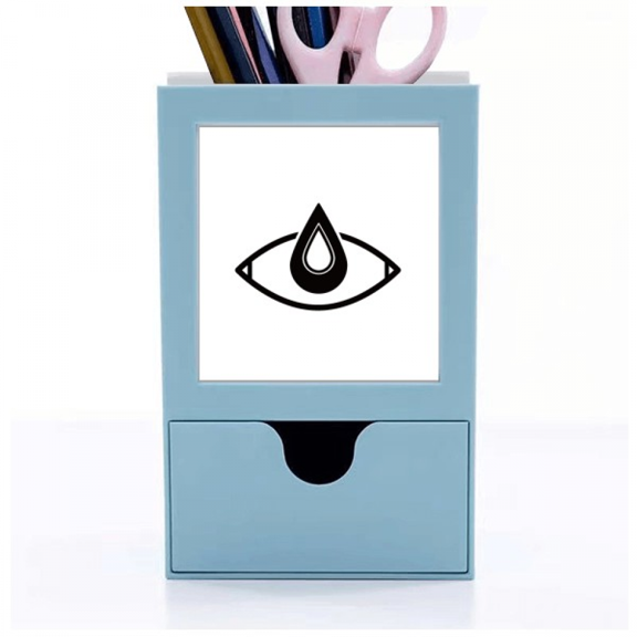 Black Vector Pattern Eye Decoration Desk Supplies Organizer Pen Holder Card