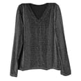 thumbnail image 4 of XDZJLR Womens Sparkly Sequin Tops Casual Loose Long Sleeve V Neck Elegant Glitter Shirts Blouses For Dressy Party Concert Disco S-Xxxxxl Black, 4 of 4