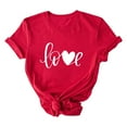 thumbnail image 2 of Avrnliq Womens Red Valentine's Day Shirt Heart Love Graphic Print Casual Romantic Valentine Top for Date Night Holiday Gift,Size L, 2 of 5