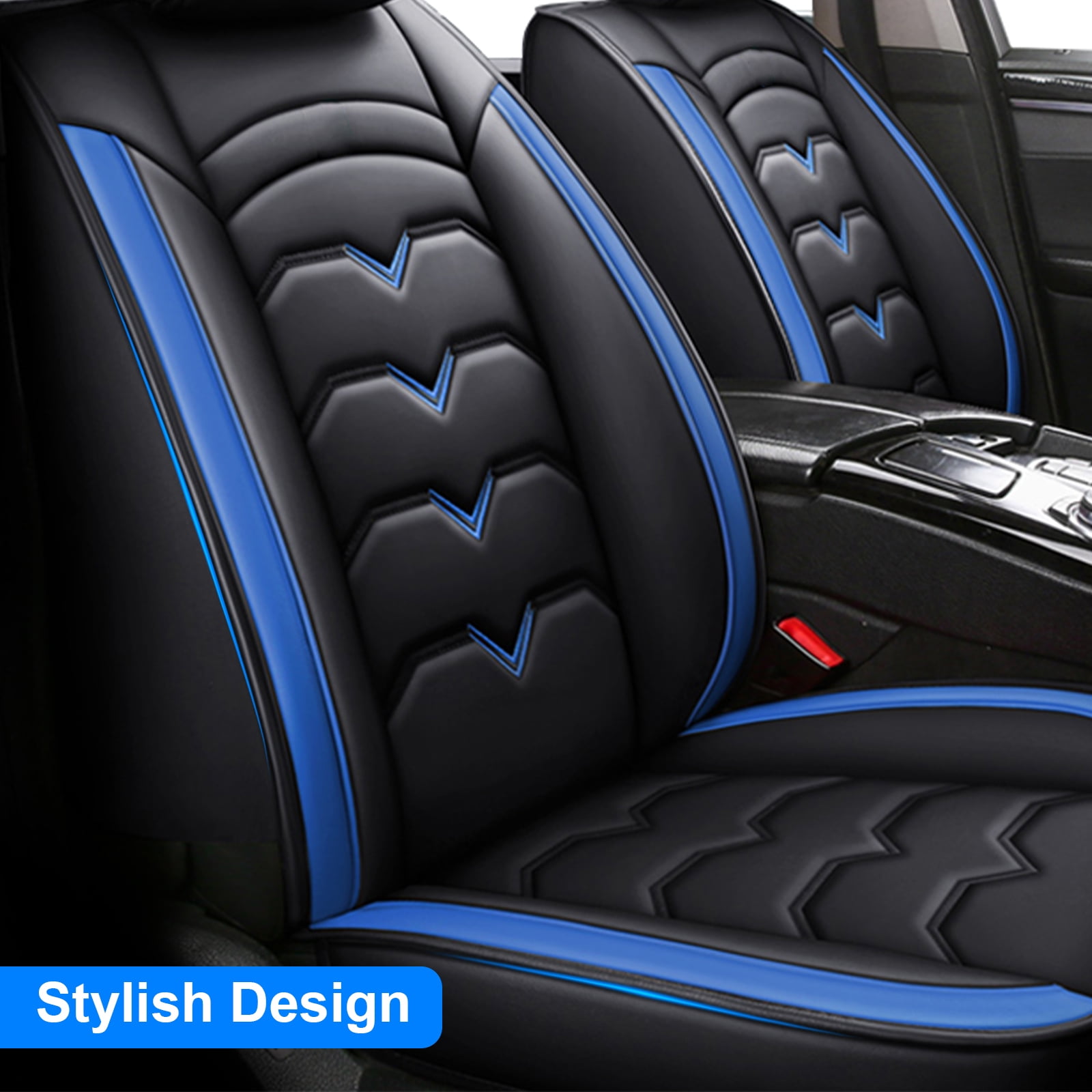 Car Seat Cover for Subaru Outback 2000-2026, Comfortable PU Leather Seat Cushion Protector for Forester Outback Impreza Legacy WRX Black Blue