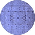 thumbnail image 1 of Ahgly Company Machine Washable Indoor Round Oriental Blue Traditional Area Rugs, 4' Round, 1 of 4
