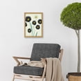 thumbnail image 2 of Abstract Illustrated Black Daisy Marigold Blossoms Flowers Artwork Framed Wall Art Print A4, 2 of 4