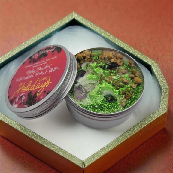 Christmas Morning Candles Holiday Crystal Candle - Christmas Candle 4 OZ - Soy Winter Candles  Tealights Soy Aromatherapy - Handmade