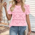 thumbnail image 2 of Elegant Blouses for Women Dressy Casual Petal Short Sleeve Shirts Crochet Lace Boho Tops Fashion Summer Outfits, 2 of 6