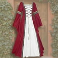 thumbnail image 3 of JINMGG Womens Plus Size $5 Women's Vintage Celtic Medieval Floor Length Renaissance Gothic Cosplay Dress Wine XXL, 3 of 3