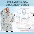 thumbnail image 4 of Oversized Wearable Blanket Hoodie,White Buffalo Skull Dot Pattern Sherpa Blanket Hoodie with Super Pockets,Super Warm Fuzzy Pullover for Women & Men, 4 of 6