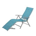 thumbnail image 4 of Pellebant Blue Outdoor Aluminum Folding Adjustable Chaise Lounge Chair and Table Set, 4 of 5