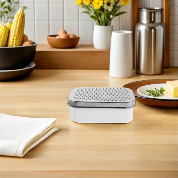 EXHUMKY Rallador De Queso De Acero Inoxidable Con Y Doble Cara Para Cocina