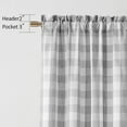 thumbnail image 5 of Gray White Gingham Buffalo Plaid Checkered Window Curtain Panels 63 Inches Length,Farmhouse Semi Sheer Drapes,Rustic Rod Pocket Window Treatment for Bedroom Living Room,2 Panels,40"x63",Grey, 5 of 8