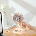 thumbnail image 4 of Aesthetic Retro Desk Fan with Digital Display – USB Rechargeable Quiet Table Fan, Portable Mini Cooling Fan for Dorm Room, Office, Bedroom & Study Desk, Beige, 4 of 6