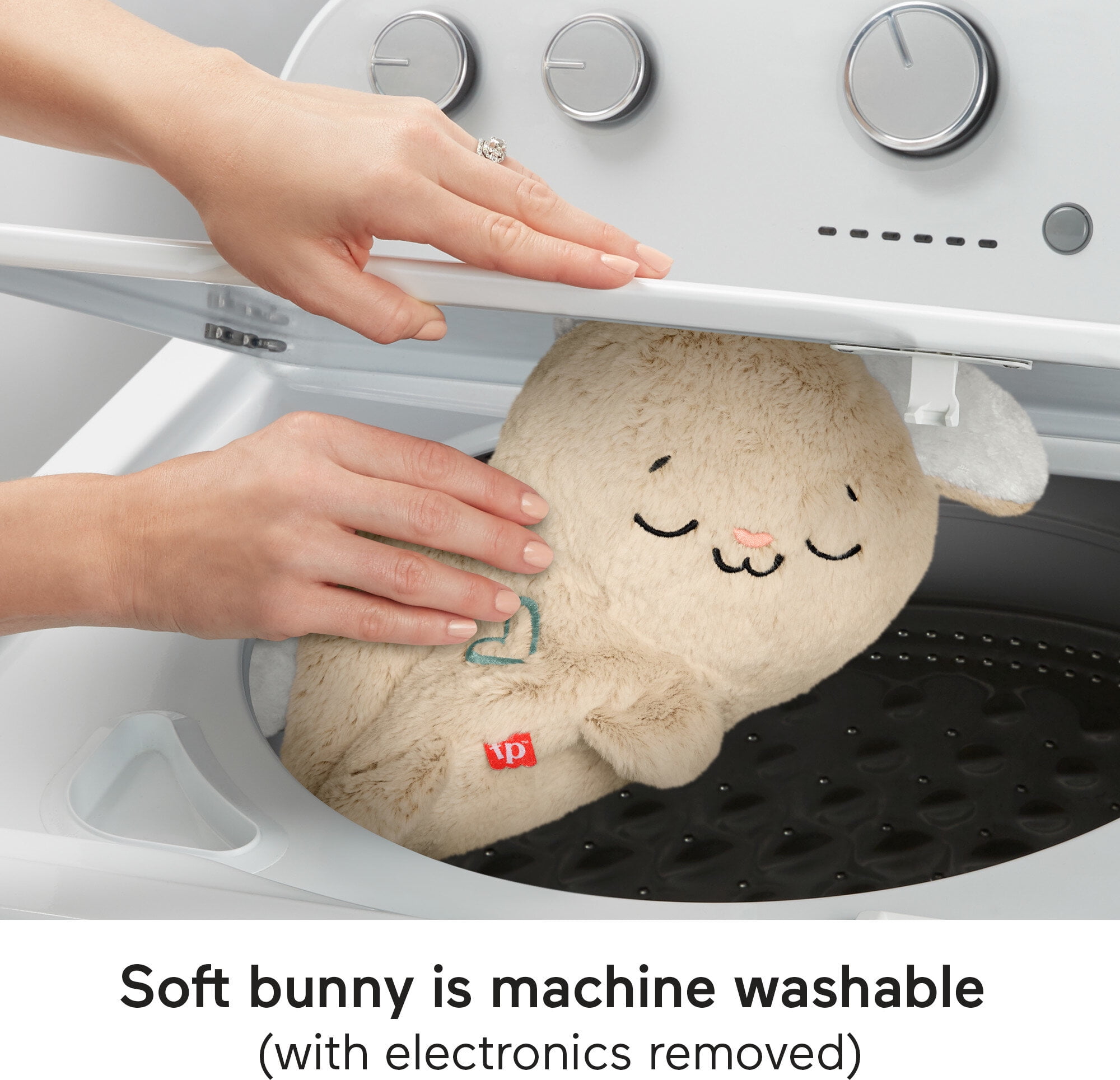 Fisher-Price Soothe & Settle Bunny Plush Baby Infant Toy & Sound Machine with Motion, Multicolor