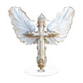 thumbnail image 3 of Religious Spiritual Desktop Decoration Acrylic Faith Inspired Ornament Boho Style Protection Symbol Table Decor Gift for Housewarming Christmas Memorial Prayer Keepsake Home Office Display Piece, 3 of 8
