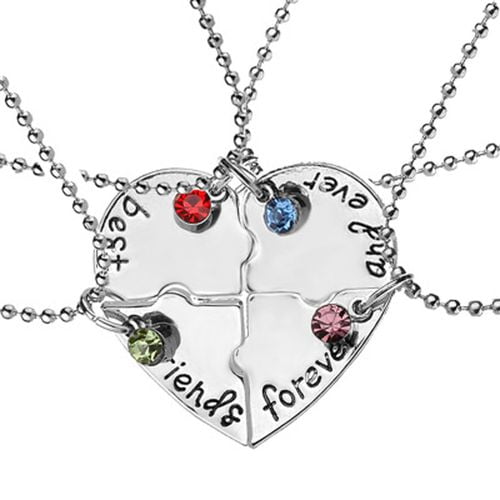 Details about   Puzzle best friends pendant necklace set or keychain set or both sets BFF 