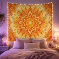 thumbnail image 2 of Orange Sun Lotus Mandala on Cream Background, Uplifting Boho for Meditation Enthusiasts, Mandala Wall Art, Housewarming Gift, Tapestry Wall Hanging for Bedroom and Dorm, 2 of 5