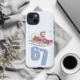 thumbnail image 6 of Cute Sledding Curious Monkey Phone Case with 67 Number, Shockproof Protective Cover for iPhone 17 16 15 14 13 12 11 Plus Pro Max Mini, 6 of 6
