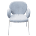 thumbnail image 2 of Leisuremod Celestial Series Boucle Dining Arm Chair, White Frame with Blue Fabric, 2 of 5