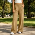 thumbnail image 2 of Luvrsol Sweatpants Women Baggy Solid Color Thin Plus High Waist Elastic Can Be Worn at Home and Outside, Size S-3XL, 2 of 7