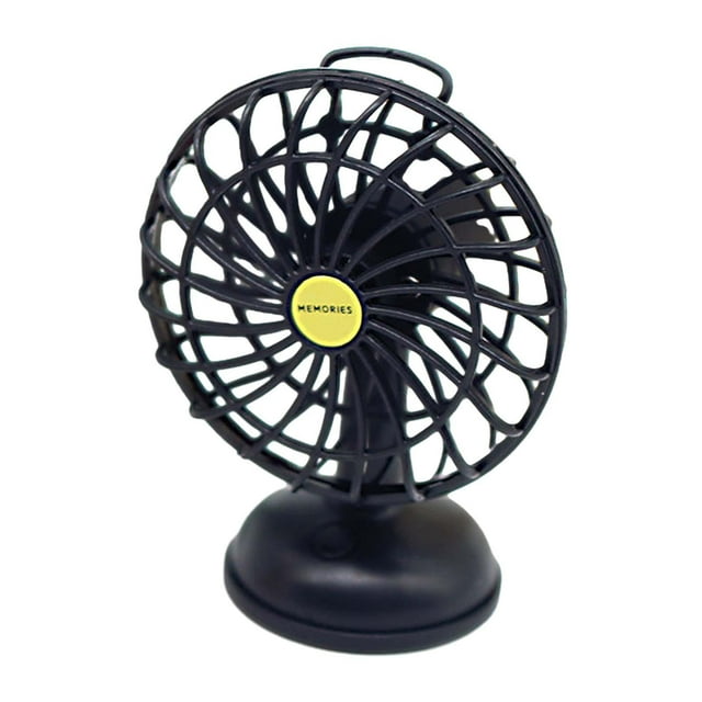 Ventilador de escritorio para casa de muñecas, ventilador de refrigeración en miniatura 1:12 1:6, muebles para casa de muñecas, accesorios para casa Negro