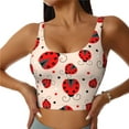 thumbnail image 2 of Picia Red Ladybug Sports Bra for Women,Padded Strappy Sports Bras Medium Support Yoga Bra with Removable Cups,Running Yoga Bra-XX-Large, 2 of 9