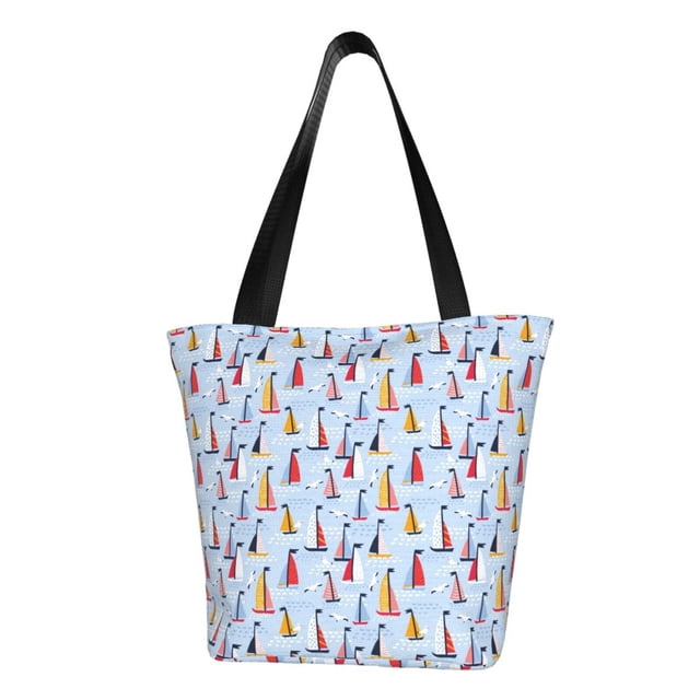 Disketp Sailboats And Seagulls Bolsa de Hombro Casual para Mujer, Bolso Cruzado para Compras, Viajes y Uso Diario