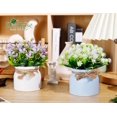 thumbnail image 4 of Flores artificiales Der Rose, paquete de 4 plantas pequeñas de imitación, 4 of 6