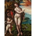thumbnail image 2 of Domenico Beccafumi 15x18 Black Ornate Wood Framed Double Matted Museum Art Print Titled - Venus and Cupid (circa 1530), 2 of 5