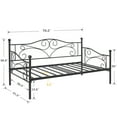 thumbnail image 2 of VECELO Twin Size Metal Daybed, Victorian Platform Sofa Bed Frame for Living Guest Room, Black, 2 of 10