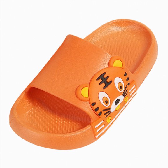 NIEWTR Kids Slide Sandals Boys Girls Water Shoes Cute Slippers for Beach Pool (Toddler/Little Kid)(Orange,2.5-3 Years)