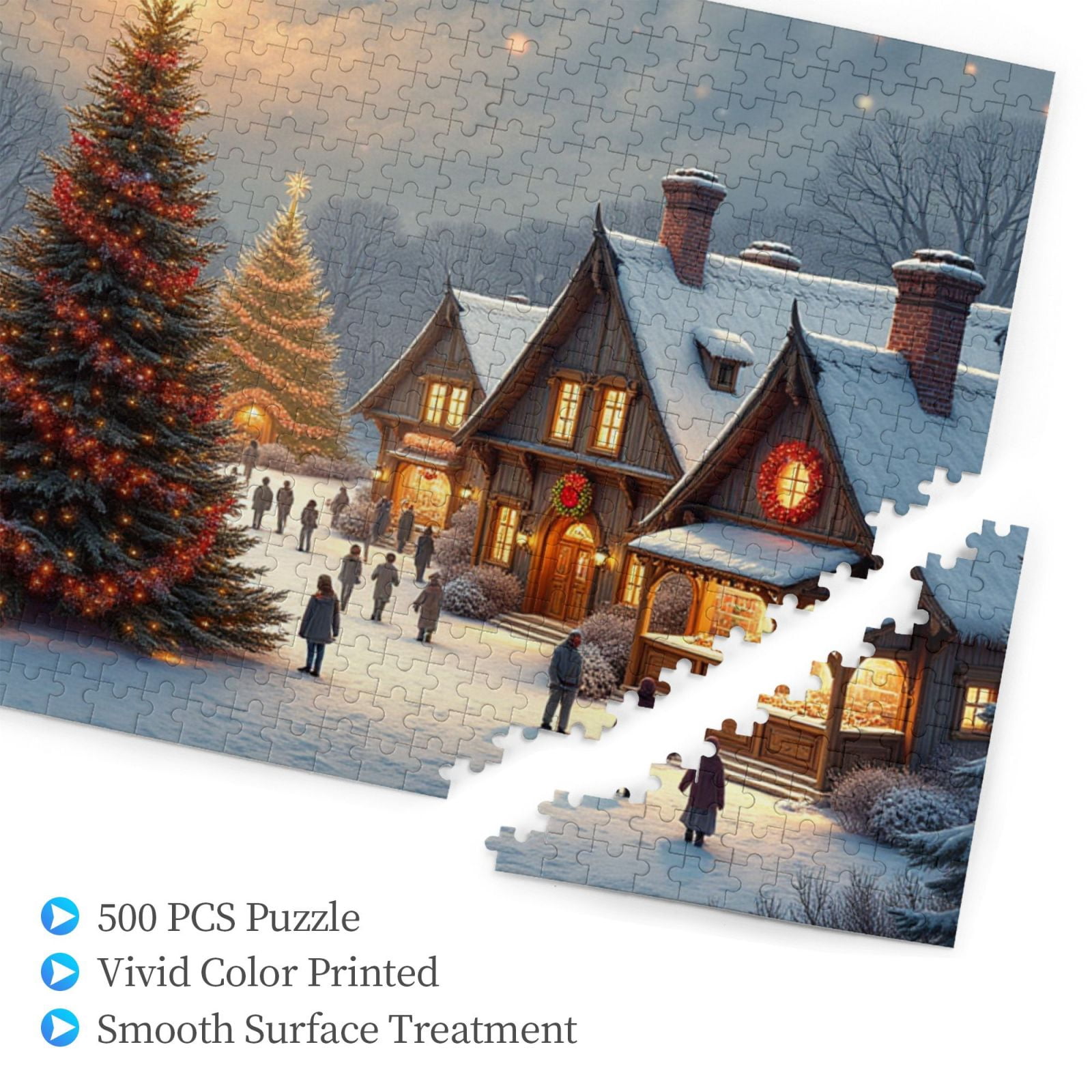 500 Piece Jigsaw Puzzles For Adults Festive Christmas Village Scene A Relaxing & Challenging Holiday Puzzle For Adults， Family Fun， And Festive Home Decor.