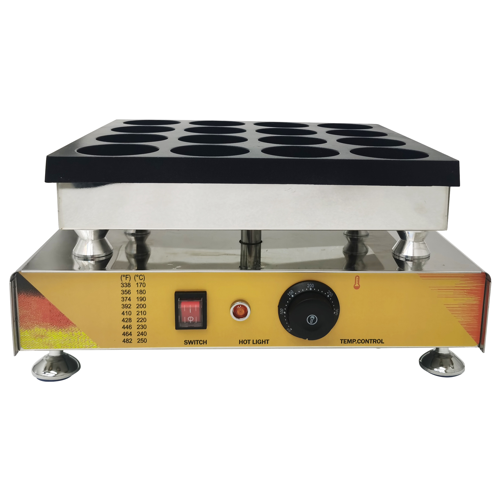 110V Red Bean Cake Machine Electric Commercial Waffle Maker with 16 Holes Nonstick