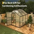 thumbnail image 2 of EastVita 6x6 FT Outdoor Walk-In Greenhouse Heavy-Duty Aluminum Frame and Polycarbonate Panels with Vented Roof Ideal for Backyard Patio Gardening and Wind Protection, 2 of 5