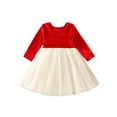 thumbnail image 1 of ZAXARRA Robe d'Automne pour Bébé Fille en Velours à Manches Longues à Col Rond Robe en Tulle Robe de Fête pour Tout-Petit, 1 of 7