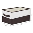 Unique Bargains Fabric Storage Cube Storage Bin Storage Basket Brown 15