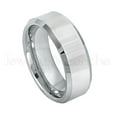 thumbnail image 1 of 8mm Mens Tungsten Ring - Polished Finish Beveled Edge Comfort Fit Tungsten Carbide Wedding Band - Tungsten Anniversary Ring, 1 of 2