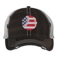 thumbnail image 5 of Patriotic Ball Cap - Distressed American Flag Baseball - Vintage Baseball Trucker Strapback Hat (NavyBlue), 5 of 8