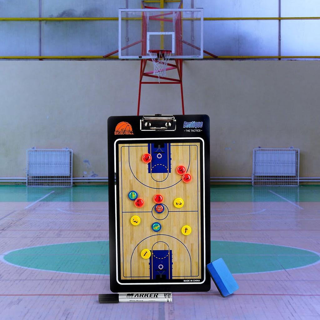 Coaches Board, Premium Basketball Coaching Clipboard Training Assistant Equipment with Pen and Dry Eraser