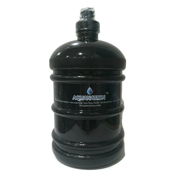 Aquanation 1 2 Gallon Water Bottle Jug Polycarbonate Half Gallon Plastic Sports Gym Fitness Water Bottle Jug Portable Camping Hiking Water Bottle Canteen Solid Black Walmart Com Walmart Com